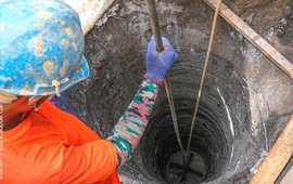 Blick in ein Bohrloch