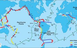 Map of plate boundaries