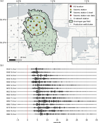 ) Map of study region indicating the location of the 11 March 2017 ML 2.1 event