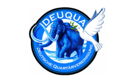 DEUQUA Logo mit Mammut und Friedenstaube