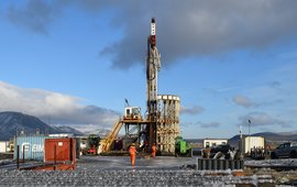 Perforated liner waiting to be installed in the hydraulically stimulated well RV-43 on Iceland.