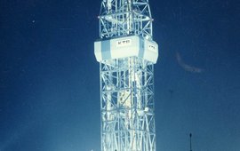 KTB drill tower by night