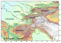 The map shows the geographical region of Central Asia and the ROMPS stations.