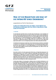 Merkblatt Erdbeben Magnitude und Intensität