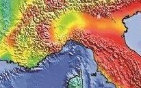 symbolic map with Italy that is rather earthquake prone