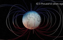 Modell des Magnetfeldes um die Erde