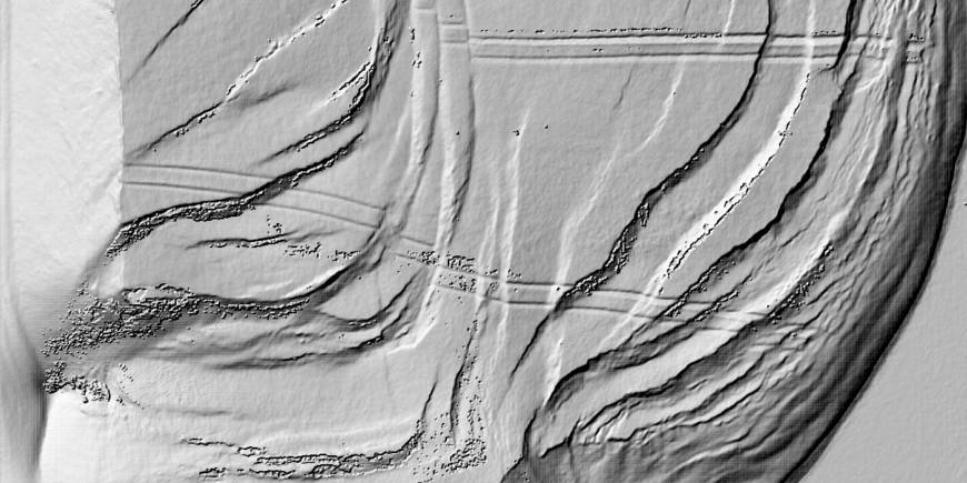 Laser scan-derived shaded relief