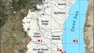 Localities used in the PALEX project: 1 Wadi Ghar/Arugot upstream, 2 Ghar/Arugot downstream, 3 Plume monitoring/sampling, 4 Paleoarchive core DSEn, 5 Sediment archive DSDDP deep core 5017-1 (background satellite image by google maps)